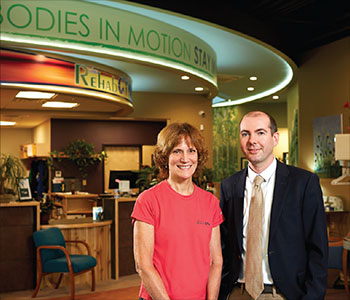 Sharon Gutwin Owner of the RehabGYM with CNB AVP Will Hamilton