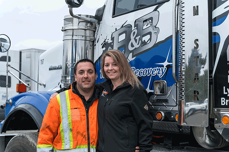 Bob and Malisha Montminy with their powerhouse Western Star